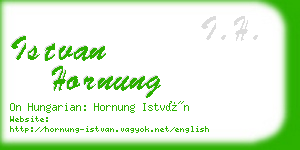 istvan hornung business card